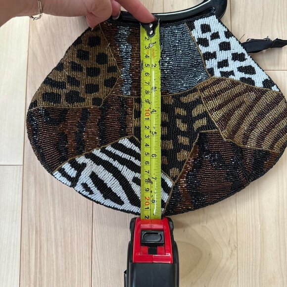 Vintage 2000s Beaded Animal Print Handbag - Picture 2 of 8